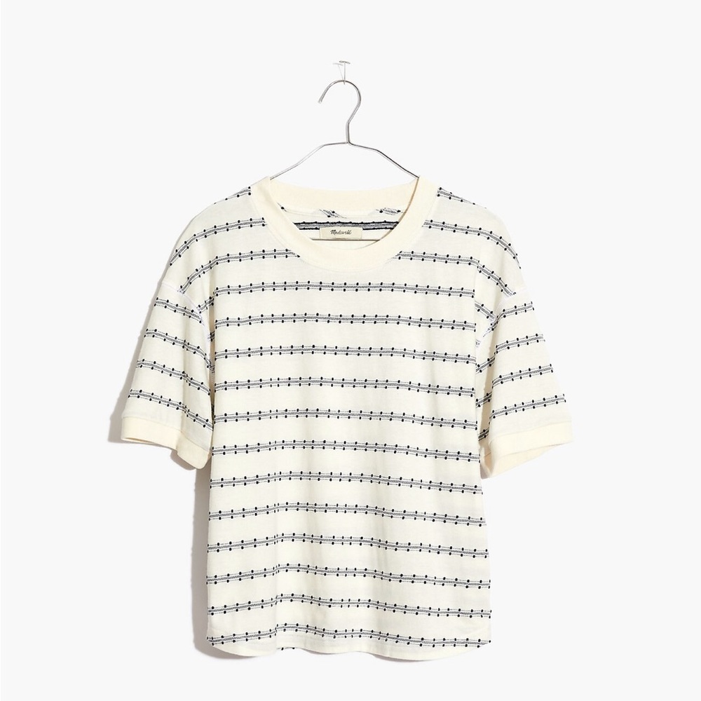 MADEWELL Everyday crop jacquard stripe EUC - Picture 3 of 6